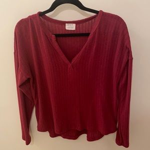 Maroon long sleeve shirt